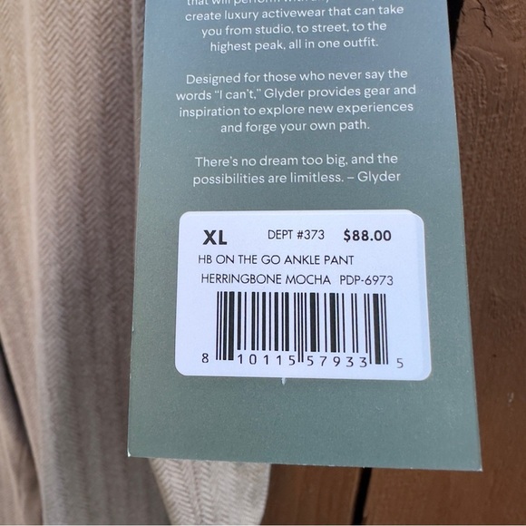 Glyder | NWT Size XL Herringbone On The Go Ankle Pants in Mocha From Stitch Fix - Picture 12 of 14